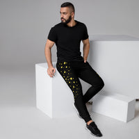 Load image into Gallery viewer, Make a statement with the Ankh Joggers in Black and Yellow by KonectKemet. Bold Egyptian Ankh symbol design, premium comfort fabric, made on demand. African heritage streetwear at konectkemet.com
