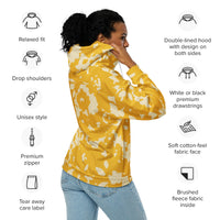 Load image into Gallery viewer, The Heritage Zip Hoodie by KonectKemet combines comfort with African cultural pride. Bold heritage print design, premium soft fabric, made on demand. African diaspora streetwear at konectkemet.com
