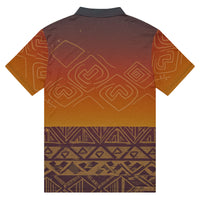 Load image into Gallery viewer, Elevate your style with the Kemet Elite Polo in Brown by KonectKemet. Bold African-inspired print, slim fit, premium breathable fabric. Made on demand for conscious shoppers. African heritage fashion Canada.
