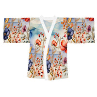 Load image into Gallery viewer, The KonectKemet Long Sleeve Kimono Robe blends African artistic heritage with elegant style. Flowing design, premium print quality, made on demand. African diaspora fashion shipped across Canada and worldwide.

