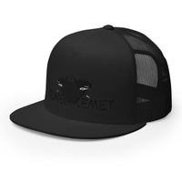 Load image into Gallery viewer, Top off your look with the KonectKemet Trucker Cap. Bold African-inspired print, premium quality, adjustable fit. Made on demand. African diaspora accessories and streetwear at konectkemet.com
