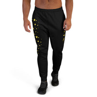 Load image into Gallery viewer, Ankh Joggers — Black and Yellow - African Heritage Clothing - KonectKemet
