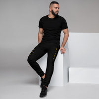 Load image into Gallery viewer, Ankh Joggers — Black and Yellow - African Heritage Clothing - KonectKemet
