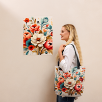 Load image into Gallery viewer, Kemet Roses Tote bag - African Heritage Clothing - KonectKemet
