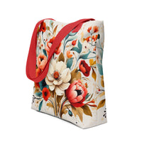 Load image into Gallery viewer, Kemet Roses Tote bag - African Heritage Clothing - KonectKemet

