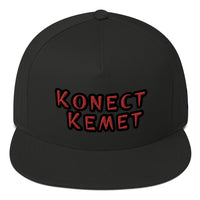 Load image into Gallery viewer, The KonectKemet Flat Bill Cap combines streetwear style with African cultural pride. Bold print design, premium quality, adjustable fit, made on demand. African diaspora fashion at konectkemet.com
