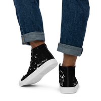 Load image into Gallery viewer, Step up your style with the KonectKemet Men's High Top Canvas Shoes. Bold African-inspired print, premium canvas, made on demand. African diaspora footwear at konectkemet.com
